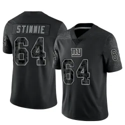 Men's Aaron Stinnie New York Giants No.64 Limited Reflective Jersey - Black