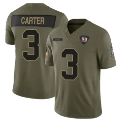Men's Abdul Carter New York Giants No.3 Limited 2025 Salute to Service Jersey - Olive