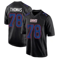 Men's Andrew Thomas New York Giants No.78 Game Carbon Fashion Jersey - Black