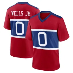 Men's Antwane Wells Jr. New York Giants No.0 Game Century Alternate Jersey - Red