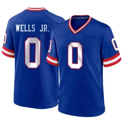 Men's Antwane Wells Jr. New York Giants No.0 Game Classic Jersey - Royal