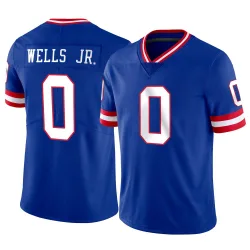 Men's Antwane Wells Jr. New York Giants No.0 Limited Classic Vapor Jersey