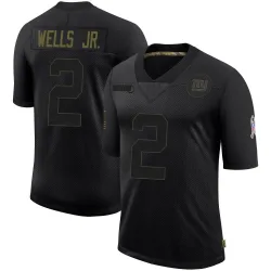 Men's Antwane Wells Jr. New York Giants No.2 Limited 2020 Salute To Service Retired Jersey - Black