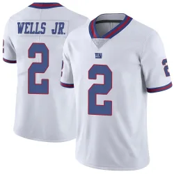 Men's Antwane Wells Jr. New York Giants No.2 Limited Color Rush Jersey - White