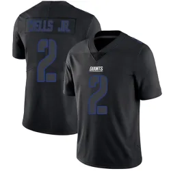 Men's Antwane Wells Jr. New York Giants No.2 Limited Jersey - Black Impact