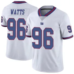 Men's Armon Watts New York Giants No.96 Limited Color Rush Jersey - White