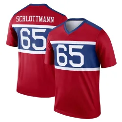 Men's Austin Schlottmann New York Giants No.65 Legend Century Alternate Jersey - Red