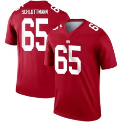 Men's Austin Schlottmann New York Giants No.65 Legend Inverted Jersey - Red