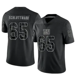 Men's Austin Schlottmann New York Giants No.65 Limited Reflective Jersey - Black