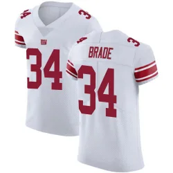 Men's Beau Brade New York Giants No.34 Elite Vapor Untouchable Jersey - White
