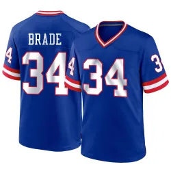 Men's Beau Brade New York Giants No.34 Game Classic Jersey - Royal