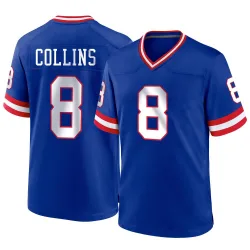 Men's Beaux Collins New York Giants No.8 Game Classic Jersey - Royal