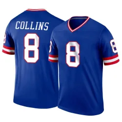 Men's Beaux Collins New York Giants No.8 Legend Classic Jersey - Royal