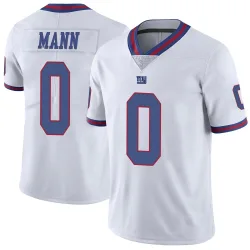 Men's Ben Mann New York Giants No.0 Limited Color Rush Jersey - White