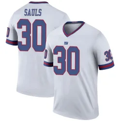 Men's Ben Sauls New York Giants No.30 Legend Color Rush Jersey - White