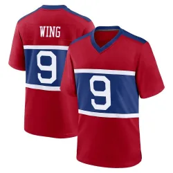 Men's Brad Wing New York Giants No.9 Game Century Alternate Jersey - Red