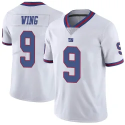 Men's Brad Wing New York Giants No.9 Limited Color Rush Jersey - White