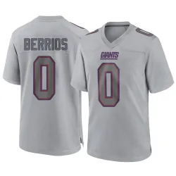 Men's Braxton Berrios New York Giants No.0 Game Atmosphere Fashion Jersey - Gray