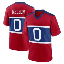 Men's Braylen Nelson New York Giants No.0 Game Century Alternate Jersey - Red