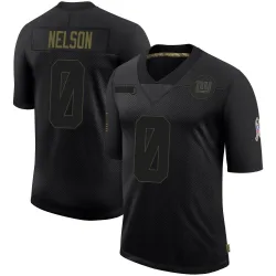 Men's Braylen Nelson New York Giants No.0 Limited 2020 Salute To Service Retired Jersey - Black