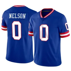 Men's Braylen Nelson New York Giants No.0 Limited Classic Vapor Jersey