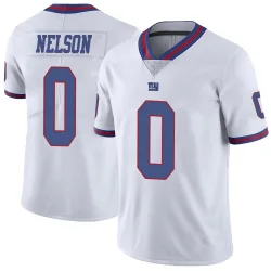 Men's Braylen Nelson New York Giants No.0 Limited Color Rush Jersey - White