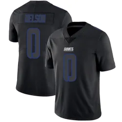 Men's Braylen Nelson New York Giants No.0 Limited Jersey - Black Impact