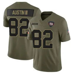 Men's Calvin Austin III New York Giants No.82 Limited 2025 Salute to Service Jersey - Olive