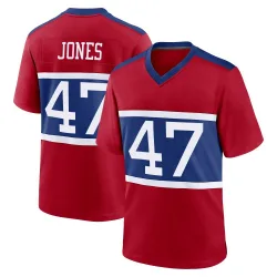 Men's Cam Jones New York Giants No.47 Game Century Alternate Jersey - Red