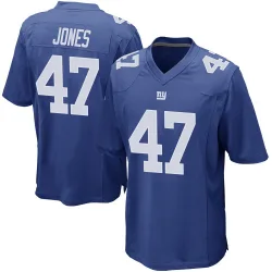 Men's Cam Jones New York Giants No.47 Game Team Color Jersey - Royal