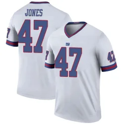 Men's Cam Jones New York Giants No.47 Legend Color Rush Jersey - White