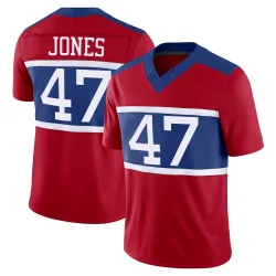 Men's Cam Jones New York Giants No.47 Limited Century Alternate Vapor F.U.S.E. Jersey - Red