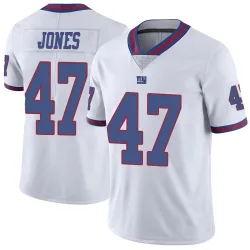 Men's Cam Jones New York Giants No.47 Limited Color Rush Jersey - White