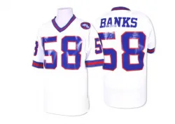Men's Carl Banks New York Giants No.58 Authentic Throwback Jersey - White