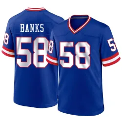 Men's Carl Banks New York Giants No.58 Game Classic Jersey - Royal