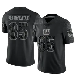 Men's Chris Manhertz New York Giants No.85 Limited Reflective Jersey - Black
