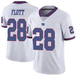 Men's Cor'Dale Flott New York Giants No.28 Limited Color Rush Jersey - White
