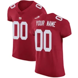 Men's Custom New York Giants No.00 Elite Alternate Vapor Untouchable Jersey - Red