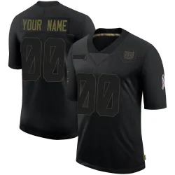 Men's Custom New York Giants No.00 Limited 2020 Salute To Service Retired Jersey - Black