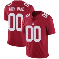 Men's Custom New York Giants No.00 Limited Alternate Vapor Untouchable Jersey - Red