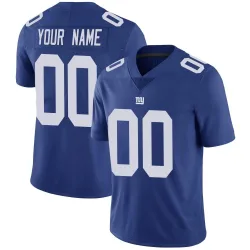 Men's Custom New York Giants No.00 Limited Team Color Vapor Untouchable Jersey - Royal