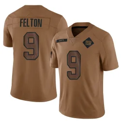 Men's Da'Quan Felton New York Giants No.9 Limited 2023 Salute To Service Jersey - Brown