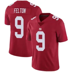 Men's Da'Quan Felton New York Giants No.9 Limited Alternate Vapor Untouchable Jersey - Red