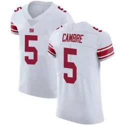 Men's Dalen Cambre New York Giants No.5 Elite Vapor Untouchable Jersey - White