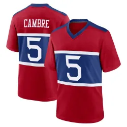 Men's Dalen Cambre New York Giants No.5 Game Century Alternate Jersey - Red