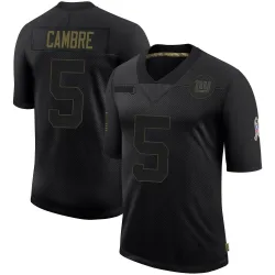 Men's Dalen Cambre New York Giants No.5 Limited 2020 Salute To Service Retired Jersey - Black