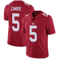 Men's Dalen Cambre New York Giants No.5 Limited Alternate Vapor Untouchable Jersey - Red