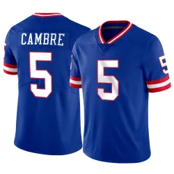 Men's Dalen Cambre New York Giants No.5 Limited Classic Vapor Jersey