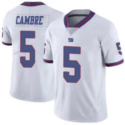Men's Dalen Cambre New York Giants No.5 Limited Color Rush Jersey - White