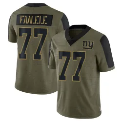 Men's Daniel Faalele New York Giants No.77 Limited 2021 Salute To Service Jersey - Olive